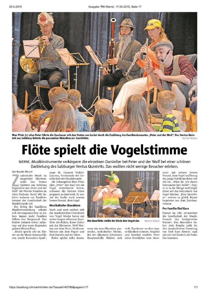 Flöte spielt die Vogelstimme